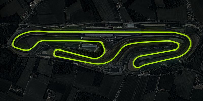 Il tracciato del circuito di Tazio Nuvolari visto dall'alto